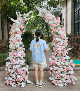 Di alta qualità RGB ortensie cuore arco Stand elegante tessuto stile amore matrimonio natale matrimonio Halloween proposta realistica - Product Image 5