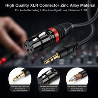 XLR-Audiokabel 3-Pin Buchse auf 3,5mm Stereo TRS Goldstecker Mikrofon Soundkarten-Audiokabel-Set