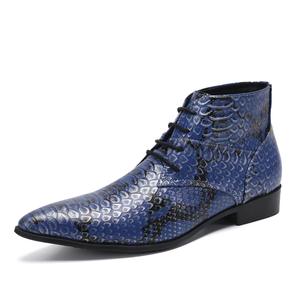 Chaussures pour hommes style britannique rétro en cuir véritable, mocassins de smoking, bottes de travail décontractées à tige haute sculptée, plates, rehaussantes - Product Image 5