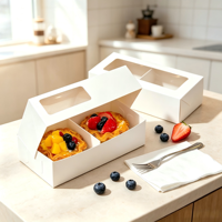 Caja de Regalo de Papel para Panadería, Impresa Personalizada, Reciclable, Plegable, de Grado Alimenticio, Impresión a Cuatro Colores, Estampado Holográfico, Mate