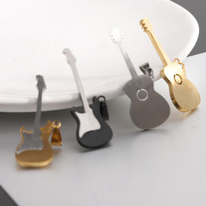 قلادة قلادة على شكل غيتار من Zhongzhe للرجال قلادة شخصية جذابة من الفولاذ المقاوم للصدأ مضادة للتشويه قلادة هدايا لمشغل المجوهرات الحر - Product Image 3