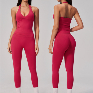2026 Women's High-Waist Fitness Yoga Leggings Set Sexy Casual Breathable Sports Fitness Seamless Yoga Workout Set