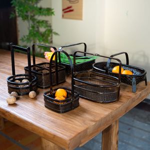 <b>Bamboo</b> Woven Baskets Rectangle Handmade Food <b>Container</b> For Fruit And Gifts - Product Image 1