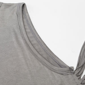 Nuevos Productos en Oferta, Camiseta sin Mangas con Borlas de Color Gris Claro para Chicas Jóvenes, Envío Directo - Product Image 3