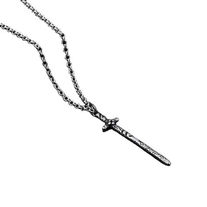 Alibaba Wholesalers Titanium 2024 Hot Selling Men S Geometric Men Warrior Sword Pendant With Chain For Necklace Men