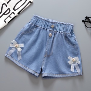 Nuevos shorts de mezclilla LURI 2025 para niñas, casuales, lisos, modernos, ecológicos, para exteriores, tallas medias y grandes para niños y bebés, venta al por mayor, en stock. - Product Image 3
