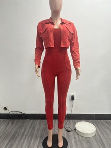 Conjunto <span class=keywords><strong>de</strong></span> Dos Piezas <span class=keywords><strong>de</strong></span> Ropa Urbana 2026, <span class=keywords><strong>Mono</strong></span> Ajustado <span class=keywords><strong>con</strong></span> Lavado Ácido y <span class=keywords><strong>Chaqueta</strong></span>, Conjunto <span class=keywords><strong>de</strong></span> Dos Piezas <span class=keywords><strong>con</strong></span> Lavado Claro para Mujer - Product Image 3