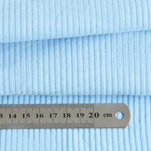 Alto elástico 93% algodón 7% spandex 4*3 Stretch Light pit costilla de tejido de punto para camiseta