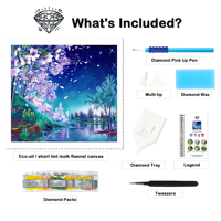 Kit de Peinture Diamant 5D Licorne Nuit de Glycine, Kit Complet DIY pour Artisanat Artistique, Décoration Intérieure, Cadeau pour Femmes, Adultes et Adolescents