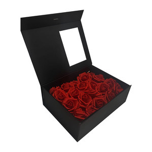 Wholesale Luxury Black Flower Roses Gift Packaging Basket Boxes Boxes for Gift Sets with clear <b>Window</b> - Product Image 4