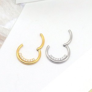 Anneau de nez en acier inoxydable avec strass, serti en canal rond, bijoux de piercing en acier 316, cadeau - Product Image 3