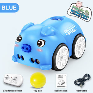 Adorable Coche <span class=keywords><strong>de</strong></span> Control Remoto con Forma <span class=keywords><strong>de</strong></span> Cerdo - <span class=keywords><strong>Modo</strong></span> Dual por Gestos y RC, Luces LED, Carga USB, Diversión para Niños y Niñas (Azul/Rosa) - Product Image 6