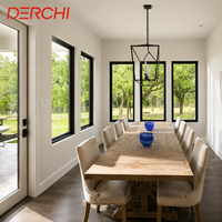 Ventana Panorámica Moderna de Aluminio Circular con Triple Acristalamiento Templado para Villas Americanas y Canadienses, Estilo Fijo y Abatible