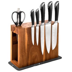 Support magnétique pour couteaux et ciseaux en bois, pour cuisine, design monobloc, pour lames jusqu'à 3,9 pouces de longueur - Product Image 5