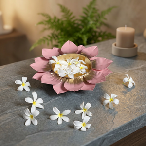 Metal de calidad superior Urli Diya Lotus el diseño de la llama divina de la tranquilidad para Diwali - Product Image 5