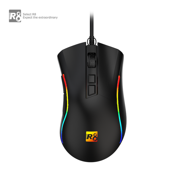 Wholesale Simple Style Ergonomic RGB USB Wired 7 Buttons 1200-7200 DPI Programmable Gaming Mouse