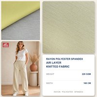 Tissu tricoté Scuba à double face en rayonne, viscose, polyester et élasthanne, 220 GSM, extensible, pour sweats à capuche et sweat-shirts, vente en gros