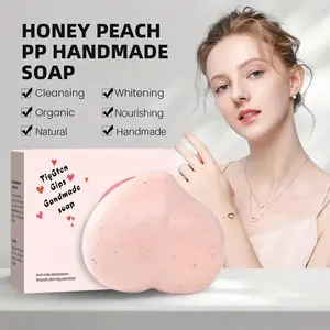 Nouvelle mode PP savon rose pêche tendre en forme de coeur améliorer le savon noir emballage personnalisé