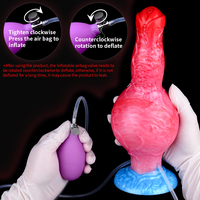 Juguete Sexual con Función de Eyaculación, Tapón Anal, Dildo de Perro/Lobo, Pene Inflable con Nudo Grande, Fuerte Succión, para Mujeres y Hombres