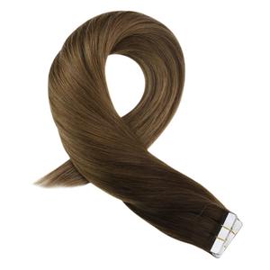 Bán buôn thẳng thực lớp biểu bì phù hợp tóc Trinh Nữ Nhà cung cấp nguyên liệu tối nhất màu nâu thẳng vô hình con người tóc băng trong phần mở rộng - Product Image 6