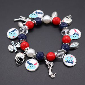 Venta caliente Unisex elástico con cuentas deporte pulsera Unisex moda encanto joyerí<span class=keywords><strong>a</strong></span> para fútbol baloncesto equipos - Product Image 5