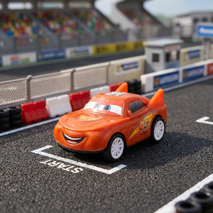 Mini Coche de Carreras de Dibujos Animados para Niños, de Plástico, Accionado con el Pie, con Fricción, Empaquetado en BOPP, Juego de Aventuras Rápidas por Carretera - Product Image 3