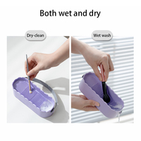 Organisateur de stockage en silicone pour brosse de maquillage Nettoyage Hangable Séchoir Boîte de lavage Solution de stockage pratique Pinceaux de maquillage