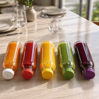 Bouteilles de thé Boba de 250 ml (8 oz) jetables, bouteilles en PET pour thé au lait, bouteilles en plastique pour jus avec bouchon inviolable blanc