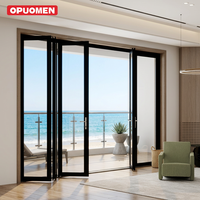 Ventanas Plegables de Vidrio sin Marco de Vista Completa, Ventana Plegable Horizontal, Ventana Local, Ventana Plegable Moderna de Aluminio