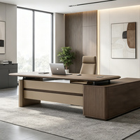 Bureau de direction moderne et minimaliste de luxe, réglable en hauteur, en bois, avec armoire de rangement, vente en gros directe d'usine