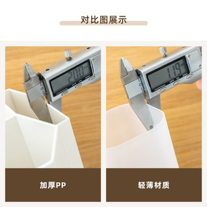 Sdlp Rotating 5 Compartment Pen Holder Off White Plastic Desk Organizer With Custom Logo Printing - Product Image 3