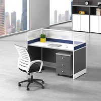 Bureau de direction modulaire en bois moderne et simple, combinaison de bureaux pour 4 personnes, chaise de bureau, cloison de bureau pour 6 personnes, mobilier de bureau