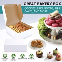 Boîte en carton kraft blanc en gros pour pâtisseries, emballage alimentaire, gâteaux, beignets, cupcakes, bonbons, pain, boîte cadeau
