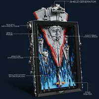 Reobrix 99007 Modèle de bataille Pacecraft Cadre photo 3D Navire spatial Destroyer en briques Blocs de construction pour enfants