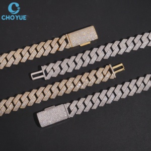 Collar de Cadena Cubana de Plata de Ley 925 con Moissanita para Hombre, Chapado en Oro de 18K, Estilo Hiphop, Eslabones Completamente Pavimentados, Joyería de 16MM - Product Image 3