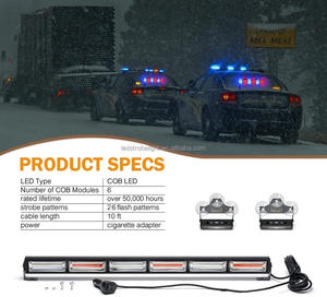 Fabrication d'éclairage de voiture Lampe stroboscopique à LED COB 24 "Modes clignotants Lampe flash d'avertissement de danger de circulation d'urgence - Product Image 4