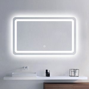 Phong cách hiện đại hình chữ nhật lớn LED ánh sáng không khung tường gương IP44 đánh giá ngang Backlit cảm biến chuyển động cảm ứng thiết kế đồ họa - Product Image 1