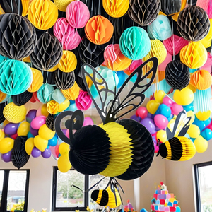 Décoration suspendue en nid d'abeille EASTTERN <span class=keywords><strong>Happy</strong></span> <span class=keywords><strong>Bee</strong></span> Day Décoration de fête pour enfants Décoration de fenêtre - Product Image 6