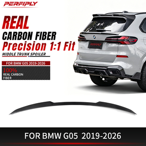Perfiply Kits <span class=keywords><strong>de</strong></span> carrosserie voiture véritable Fiber <span class=keywords><strong>de</strong></span> carbone Decklid aile <span class=keywords><strong>de</strong></span> becquet <span class=keywords><strong>de</strong></span> toit moyen pour BMW série <span class=keywords><strong>X</strong></span> G05 2019-2026 becquet central - Product Image 1