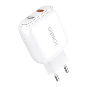 FONENG EU36 Gaya Klasik QC3.0 Dual USB Pengisi Daya Dinding Adaptor Daya untuk Ponsel Travel Charger