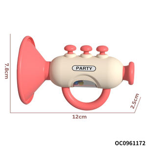 ชุดทรัมเป็ตพลาสติกสีแดงชุดเครื่องดนตรีเป็นมิตรต่อสิ่งแวดล้อมสำหรับของเล่นเด็กวัยหัดเดิน - Product Image 6