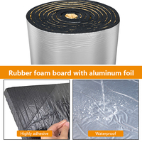 Funas Modern 25mm Mousse de caoutchouc avec feuille d'aluminium en rouleaux, insonorisant, isolation thermique automobile, tapis auto-adhésif amortissant