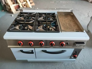 Fornello a Gas Professionale in Acciaio Inox di Alta Qualità con Quattro Bruciatori, Piastra e <span class=keywords><strong>Forno</strong></span> <span class=keywords><strong>per</strong></span> Ristoranti - Product Image 6
