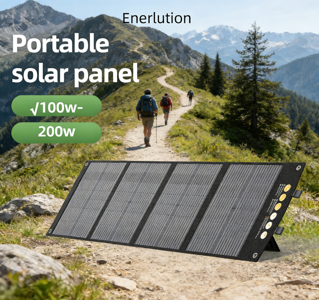 High Performance 120W Foldable Solar Panel >20% Efficiency All Black Mono Cells for RV