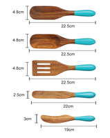 5 pièces cuisine acacia bois Spurtle ensemble servant cuisson mélange fouet Smashing Scooping épandage cuillères ustensile de cuisine outil