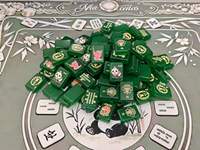 Set Mahjong Tema Panda Kustom dengan Pola Bunga Bambu Pandan untuk Hiburan dan Hadiah