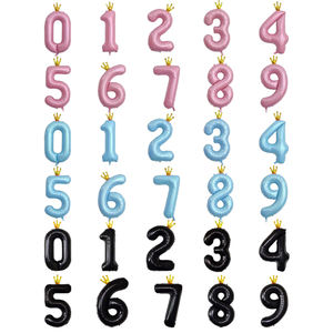 Globo Digital de 40 Pulgadas con Forma de Corona, Rosa, Azul, Negro, de Aluminio, Números del 0 al 9, para Fiestas, Bodas, Festivales, Graduaciones, Regreso a Clases, Halloween - Product Image 1