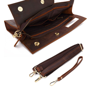 Sac à main d'affaires pour homme en cuir PU, pochette vintage, sac à main zippé, sac à main luxueux pour homme - Product Image 2