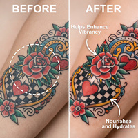 Baume réparateur hydratant et protecteur pour tatouages ELAIMEI Organic Natural, soin après tatouage, prévient la décoloration.