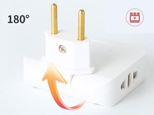 ปลั๊กแปลงไฟมาตรฐานยุ<span class=keywords><strong>โร</strong></span>ปแบบหมุนได้ 180 องศา ปลั๊กแปลงไฟแบบหมุนสไตล์ยุโรป - Product Image 3